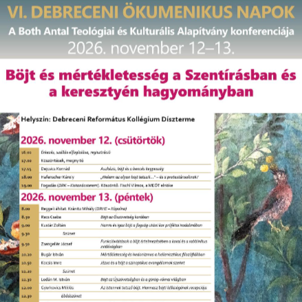 Böjt és mértékletesség a Szentírásban és a keresztyén hagyományban – konferencia Debrecenben 